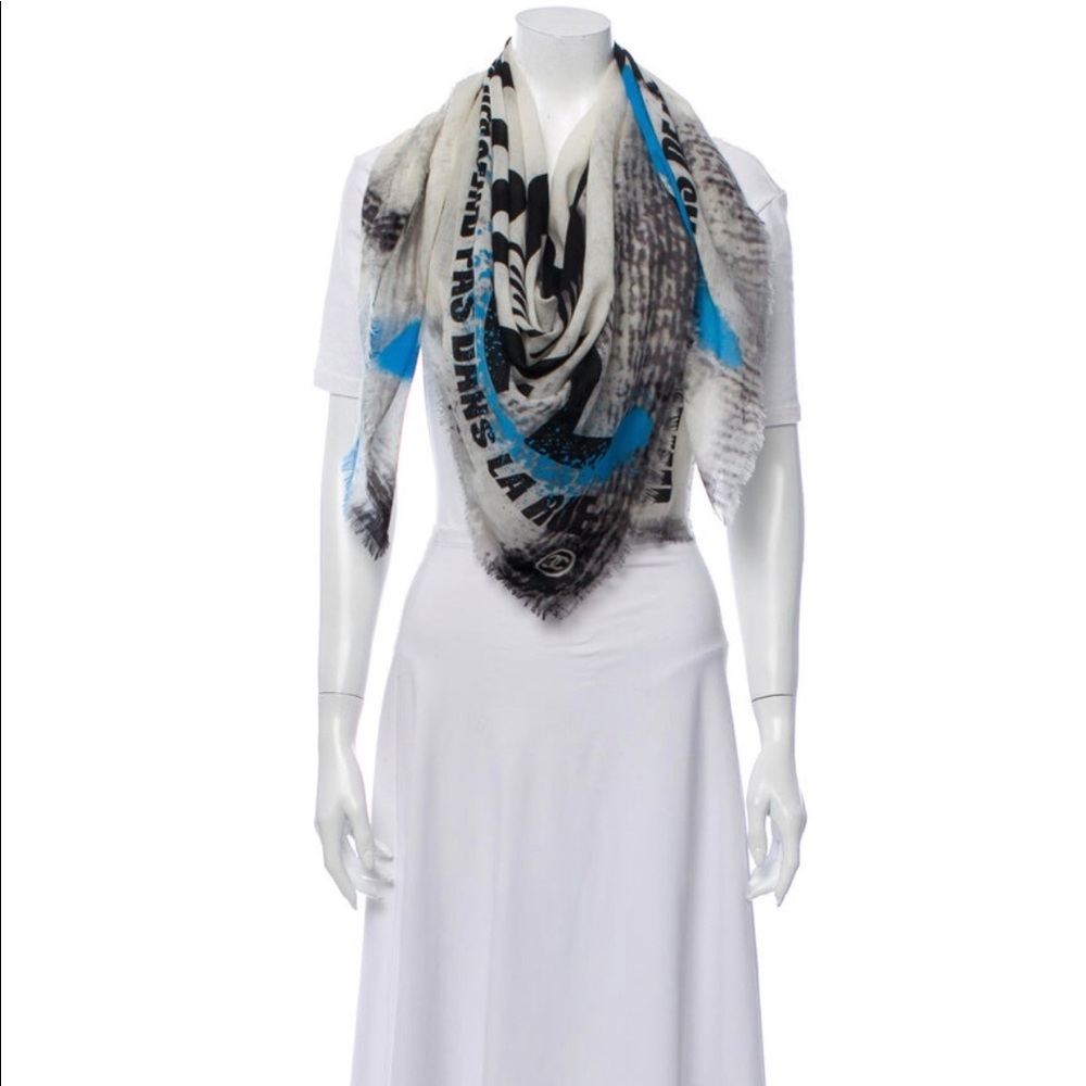 Chanel silk Graffiti Scarf Shawl
